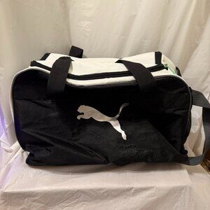 Puma Small Duffel Bag Black White Gym Travel Sports 16”